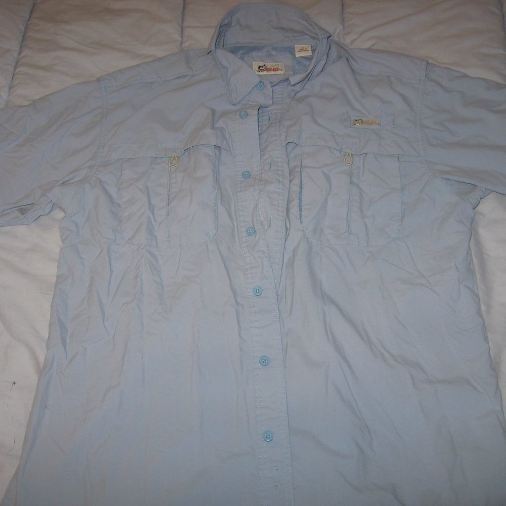 Worldwide Sportsman Blue Fishing Shirt Men's Large